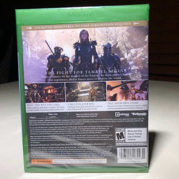 NWT The Elder Scrolls Online XBOX ONE Video Game - Picture 2 of 5